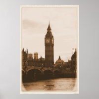London - Big Ben - Thames - Poster