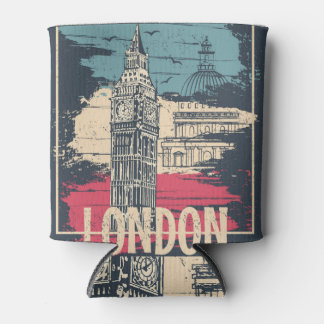 London Big Ben: Typography Poster Can Cooler
