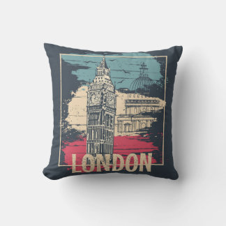 London Big Ben: Typography Poster Cushion