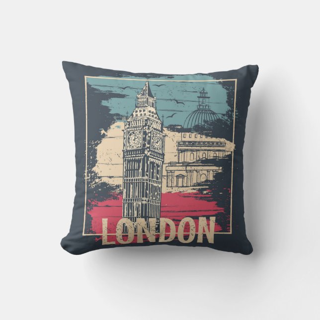 London Big Ben: Typography Poster Cushion (Front)