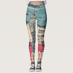 London Big Ben: Typography Poster Leggings