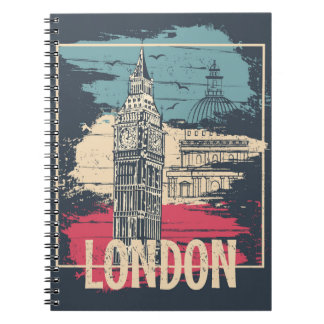 London Big Ben: Typography Poster Notebook