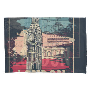 London Big Ben: Typography Poster Pillowcase