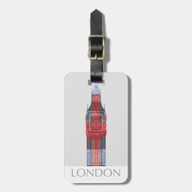 London Big Ben Union Jack Luggage Tag (Front Vertical)