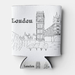 London Big Ben Vacation Drawing Vacation Art Trave Can Cooler