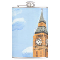 London Big Ben Vinyl Wrapped Flask