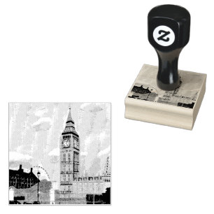 London Big Ben Wood Art Stamp 