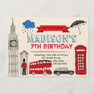 London birthday party invitation
