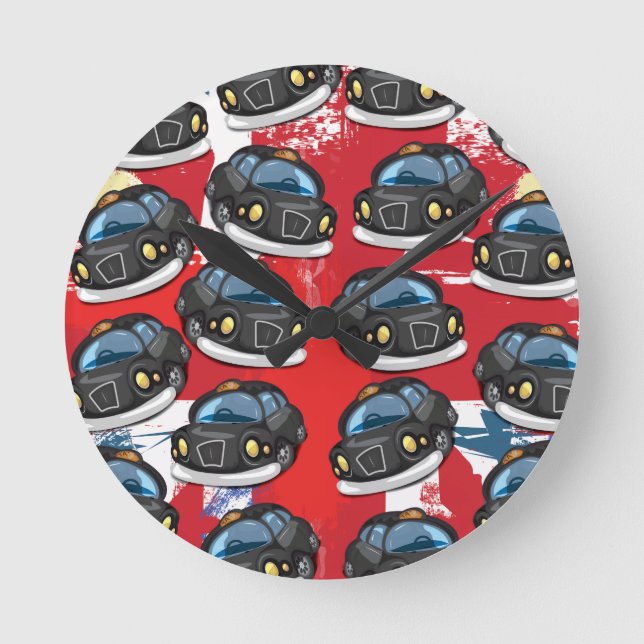 London Black Cab Round Clock (Front)