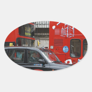 London Black Cab Taxi Oval Sticker
