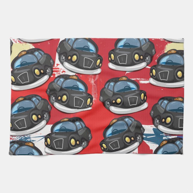 London Black Cab Tea Towel (Horizontal)