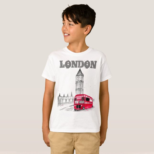 London Black Modern Boys England United Kingdom T-Shirt (Front Full)