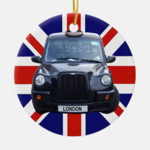 London Black Taxi Cab Ceramic Tree Decoration