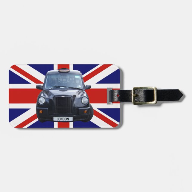 London Black Taxi Cab Luggage Tag (Front Horizontal)
