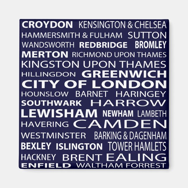 London Boroughs Magnet (Front)