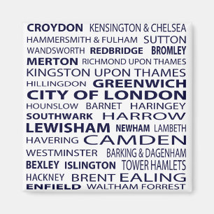 London Boroughs Magnet (white)