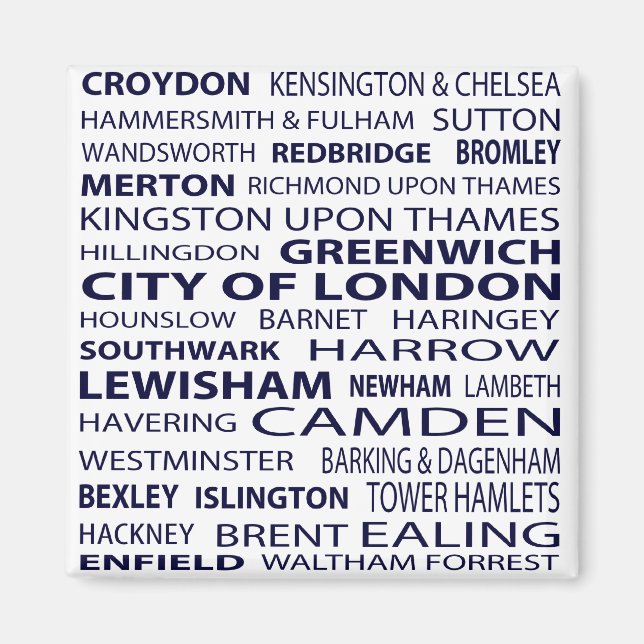 London Boroughs Magnet (white) (Front)