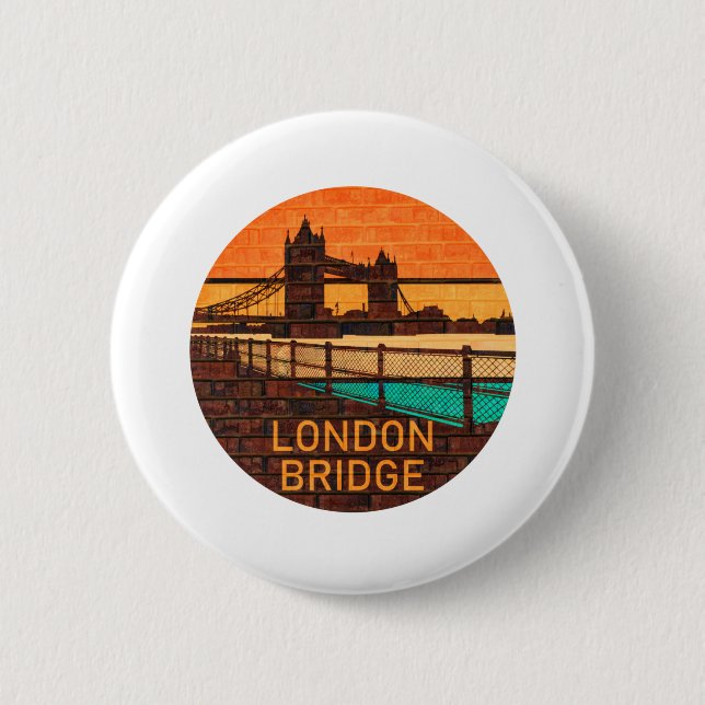 London Bridge 6 Cm Round Badge (Front)