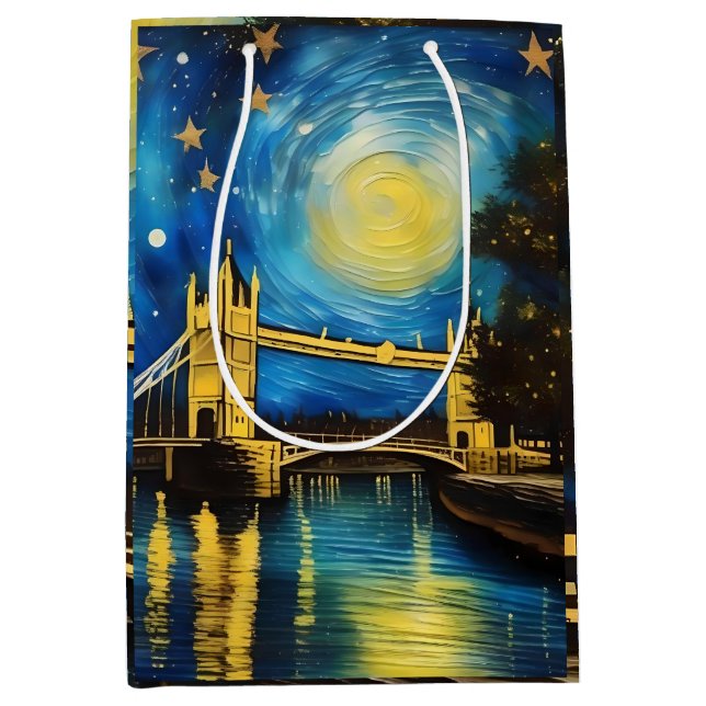 London Bridge Acrylic Art, Medium Gift Bag (Front)