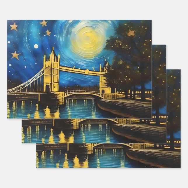 London Bridge Acrylic Art, Wrapping Paper Sheet (Set)