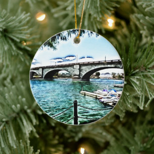 London Bridge at Lake Havasu City, Arizona Ceramic Tree Decoration