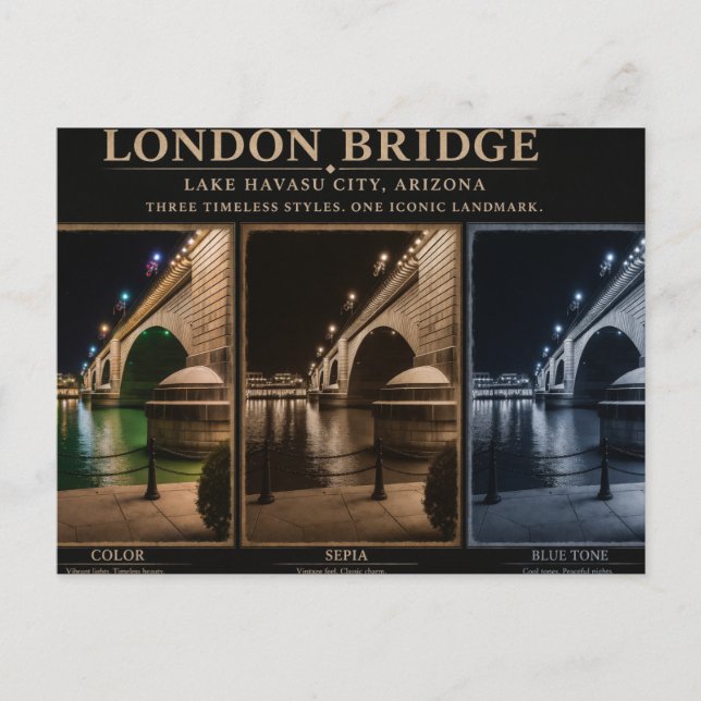 London Bridge at Night Postcard (Front)