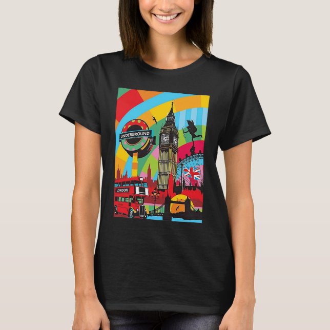 London Bridge  Big Ben Pop Art Traveller T-Shirt (Front)