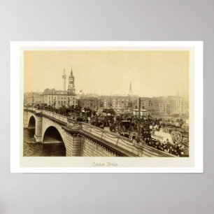 London Bridge, c.1880 (sepia photo) Poster