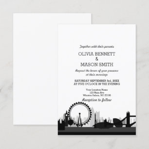 London Bridge Cityscape Wedding Invitation