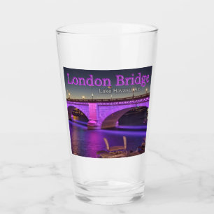 London Bridge Lit Up with purple lights! Glass
