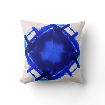 London Bridge modern abstract blue cushion