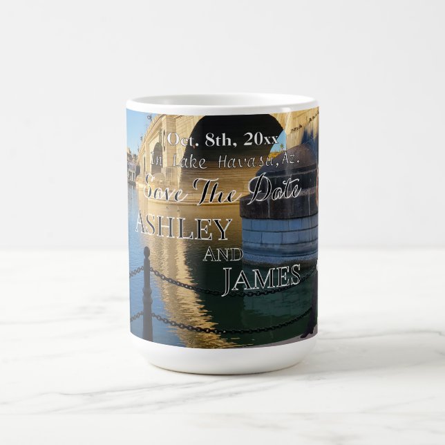 London Bridge Save the Date Invitation Coffee Mug (Center)