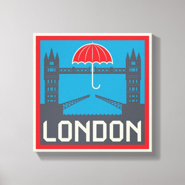 London Bridge with Umbrella Canvas Print (Front)