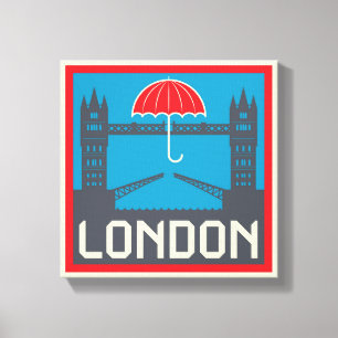 London Bridge with Umbrella Canvas Print