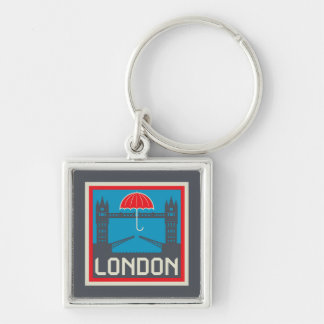 London Bridge with Umbrella Key Ring
