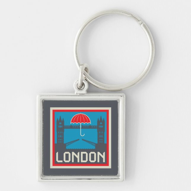 London Bridge with Umbrella Key Ring (Front)