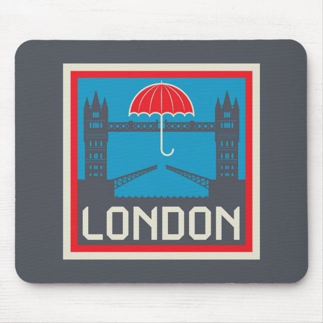 London Bridge with Umbrella Mouse Mat (Front)