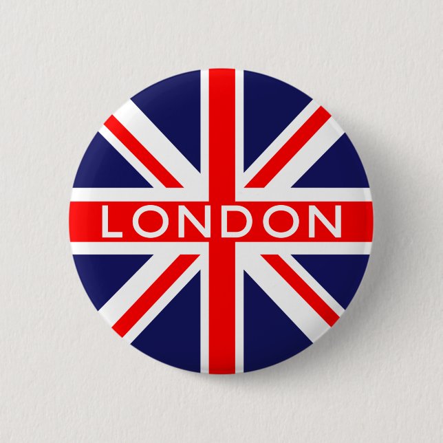 London : British Flag 6 Cm Round Badge (Front)