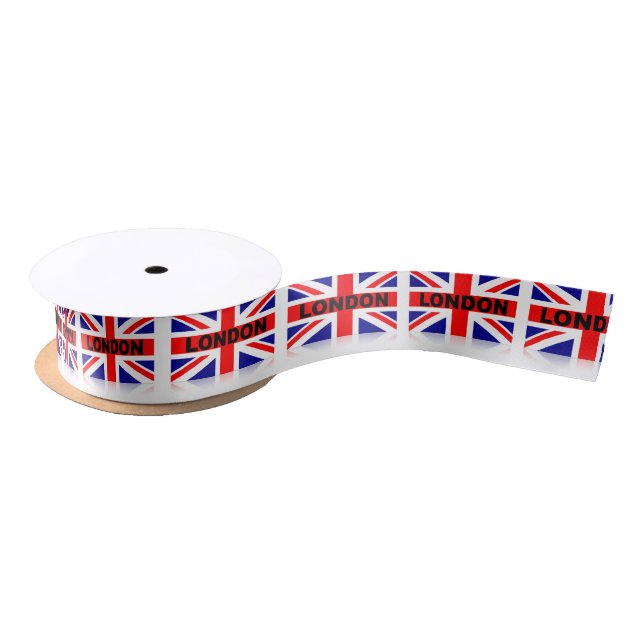 London British Flag Red Blue White Satin Ribbon (Spool)