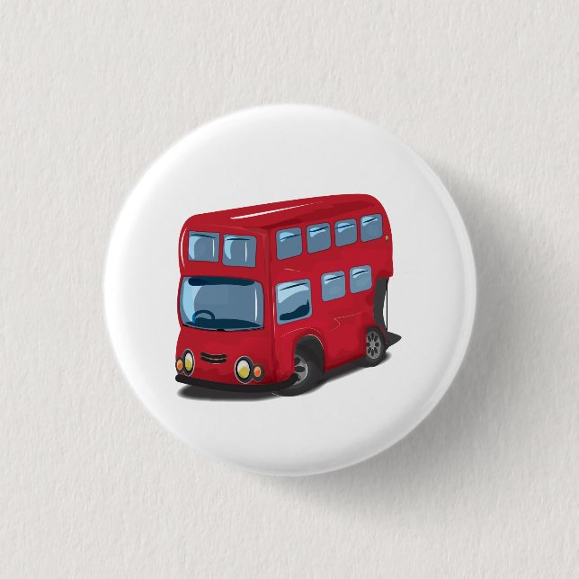 London Bus 3 Cm Round Badge (Front)