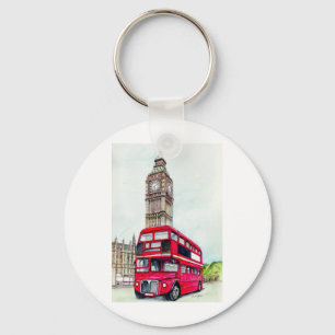 London Bus and Big Ben Key Ring