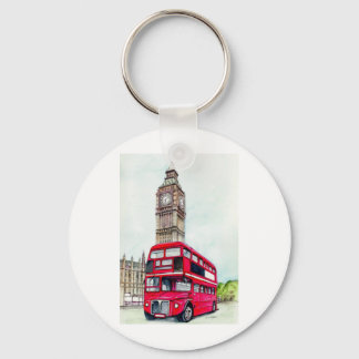 London Bus and Big Ben Key Ring