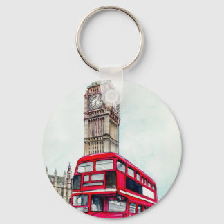 London Bus and Big Ben Key Ring