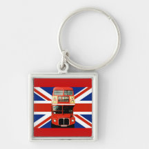 London Bus and British Flag