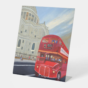 London Bus and St. Paul's Cathedral Stand Pedestal Pedestal Sign