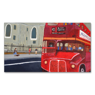 London Bus Business card magnet