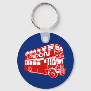 London Bus button Key Ring