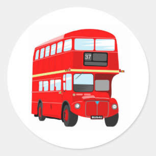 London Bus Classic Round Sticker