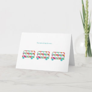London Bus Colourful Greetings Card