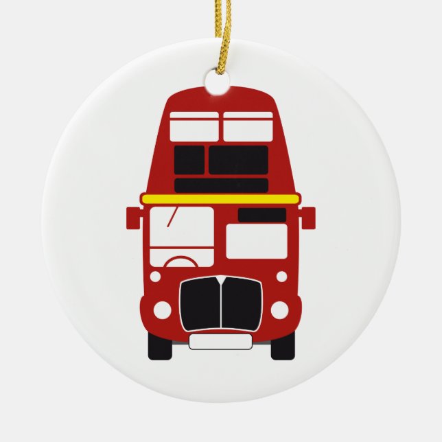 London bus double decker christmas tree ornament (Front)
